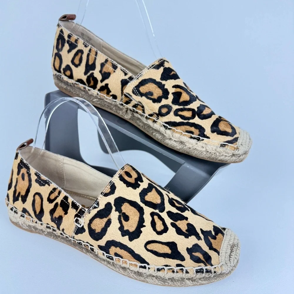 Sam Edelman Khloe Leopard Print Leather‎ Slip On Flats Women Size 9M